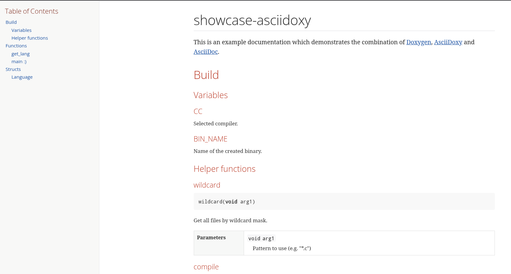 Asciidoc documentation