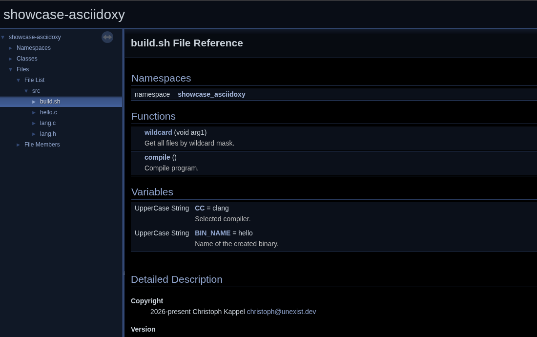 Doxygen with some infos